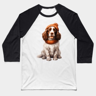 Winter English Springer Spaniel Dog Baseball T-Shirt